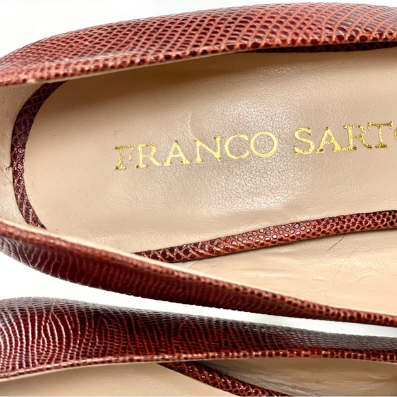 Franco Sarto Women's "Cicero" Snakeskin 4" Heeled Pumps Brown 6M US - Picture 4 of 13